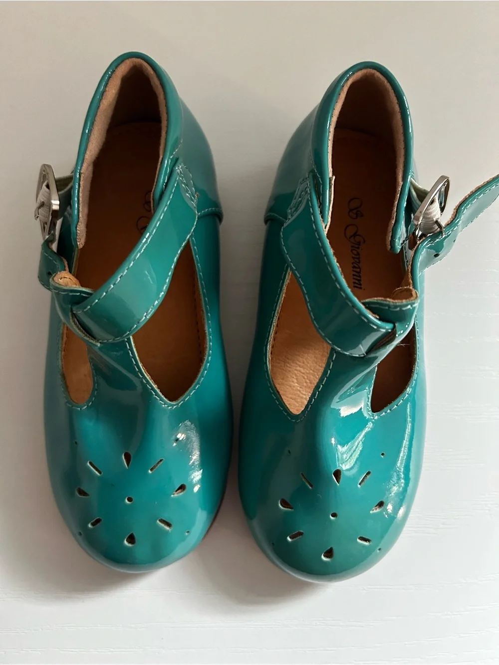 Girls' Teal Patent Mary Jane Shoes - Kids